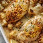 Keto Lemon Rosemary Chicken & Cauliflower Bake