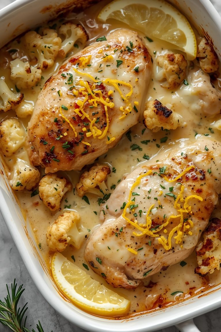 Keto Lemon Rosemary Chicken & Cauliflower Bake Keto Lemon Rosemary Chicken & Cauliflower Bake