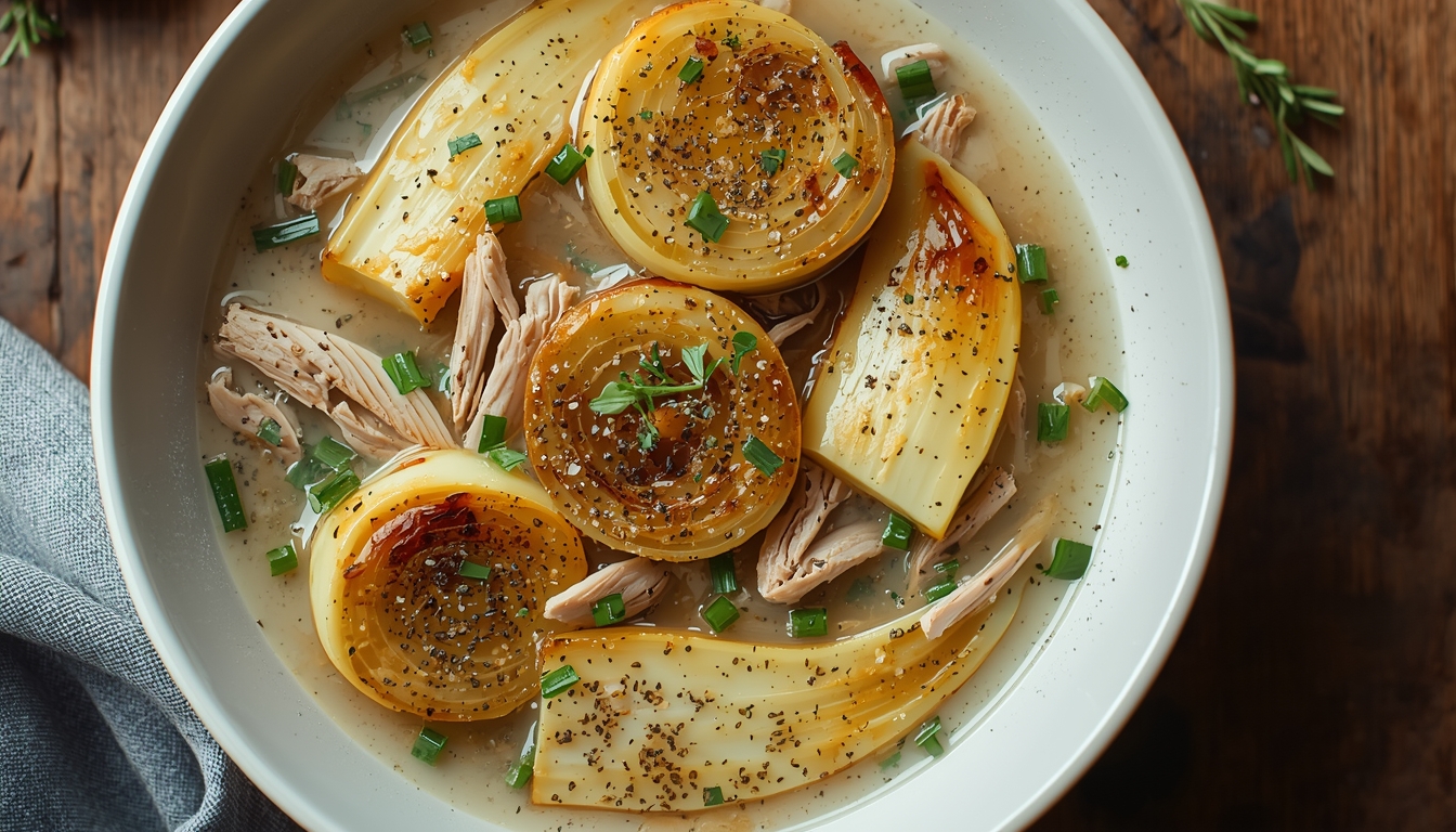 Keto Roasted Fennel & Chicken Soup