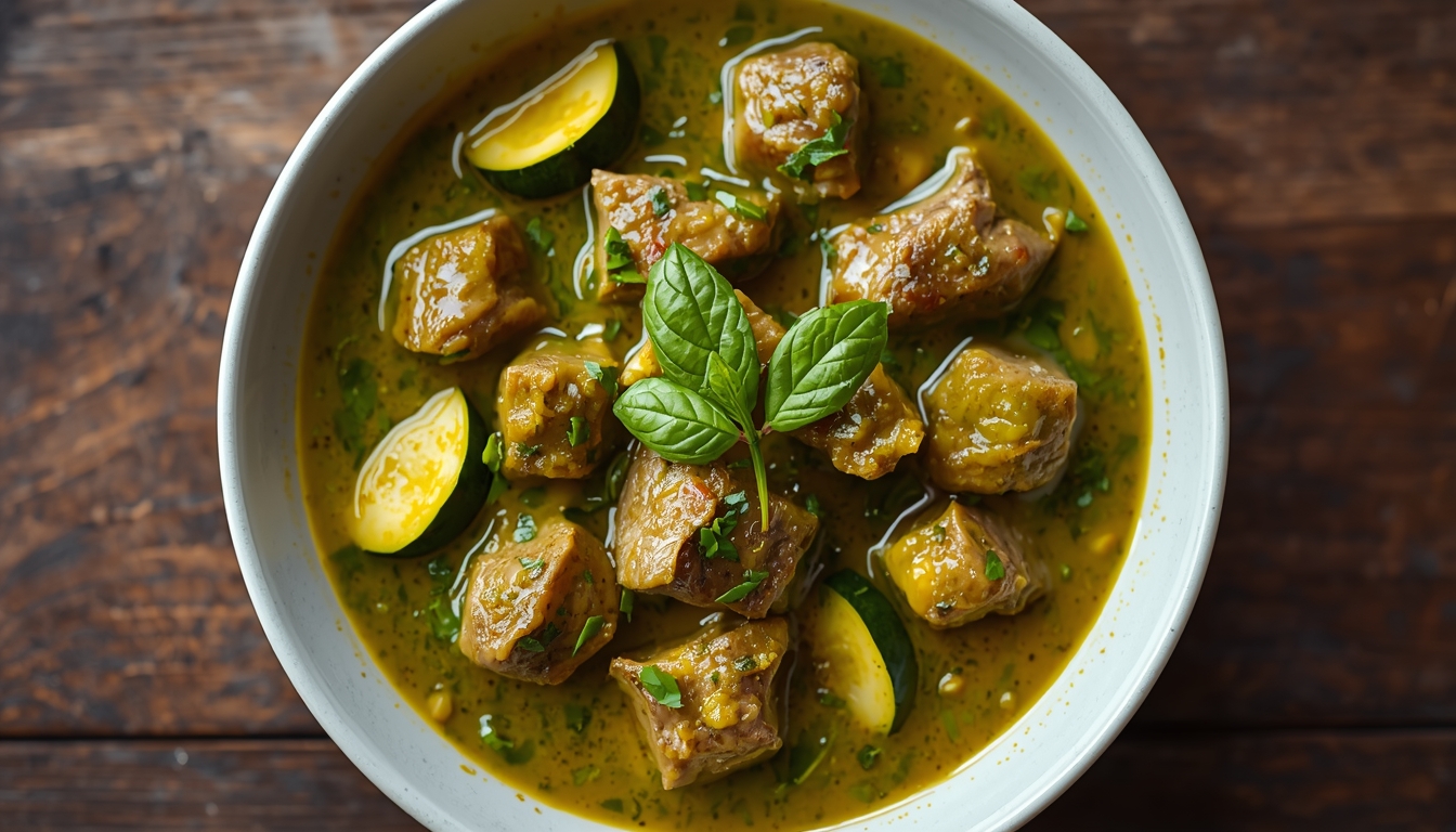Keto Spicy Beef & Green Curry Stew