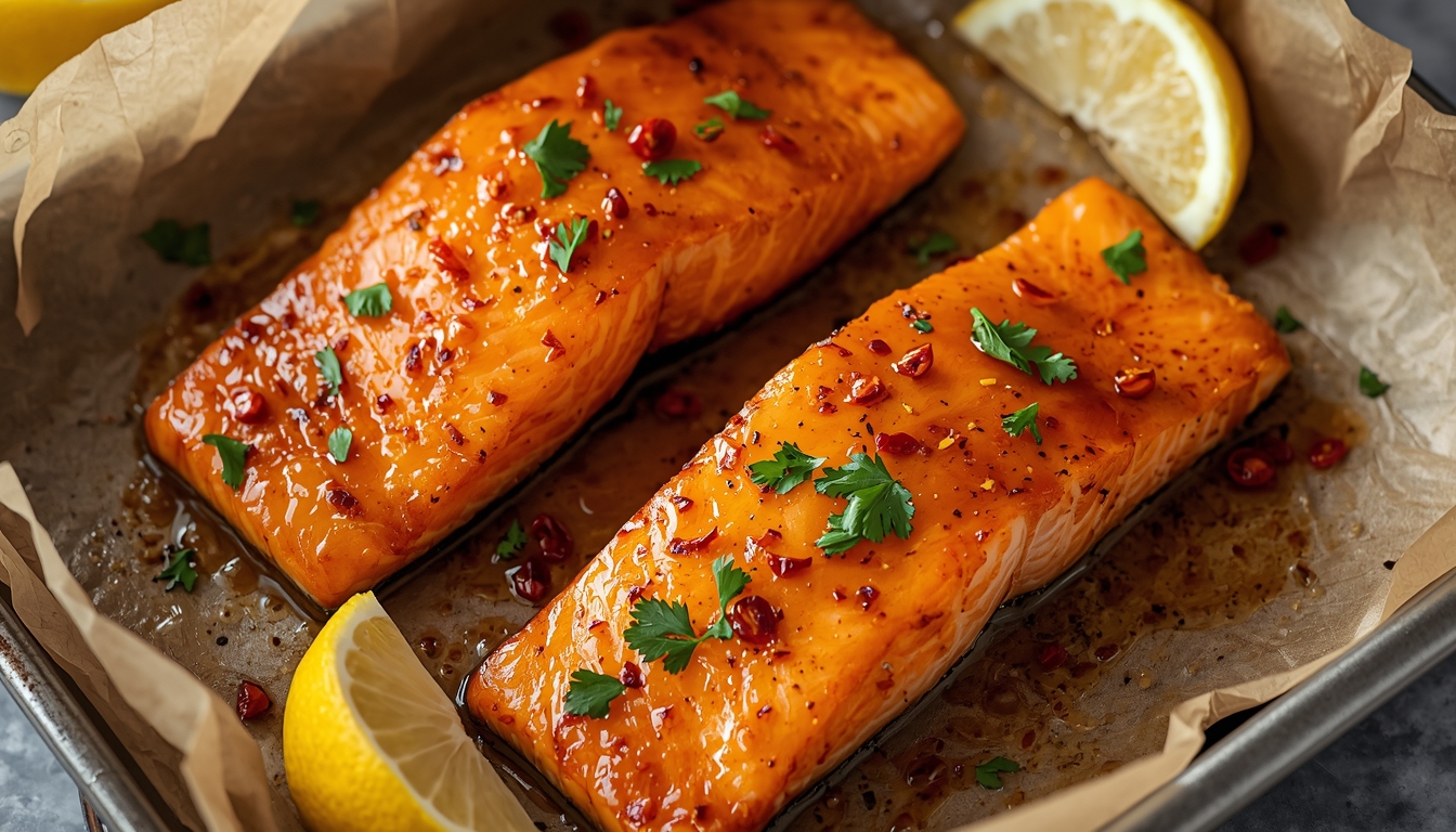 Keto Spicy Honey-Mustard Salmon (Low Carb, 25 Minutes)