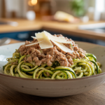 Keto Turkey Pesto Zoodle Bowl (20 Minutes)