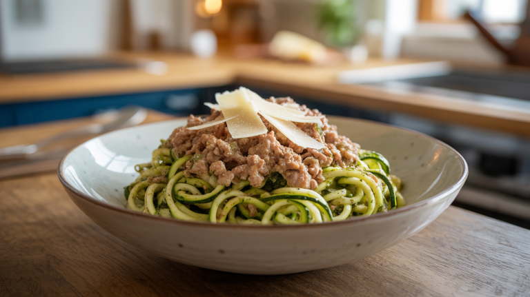 Keto Turkey Pesto Zoodle Bowl (20 Minutes) Keto Turkey Pesto Zoodle Bowl (20 Minutes)