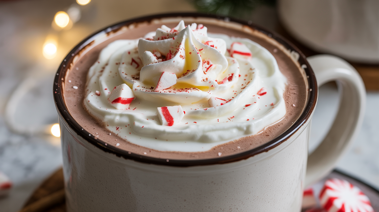 Keto Peppermint White Hot Chocolate (Sugar-Free)