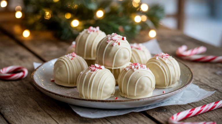 Keto White Chocolate Candy Cane Fat Bombs