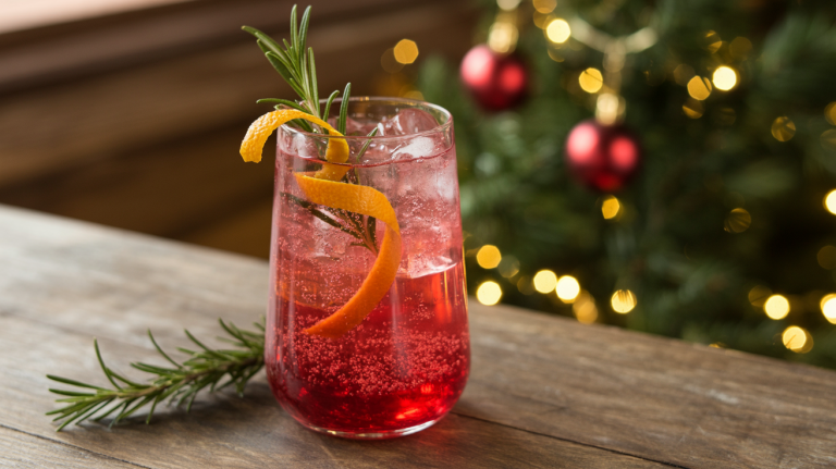 Keto Cranberry Orange Holiday Mocktail