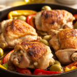 Keto Smoky Chicken with Roasted Peppers & Olives