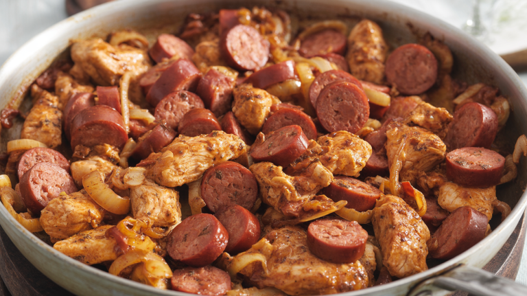 Keto Cajun Chicken & Sausage Skillet