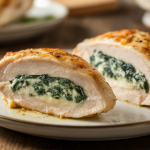 Keto Cream Cheese Spinach Stuffed Chicken Breasts