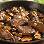 Keto Beef & Eggplant Skillet with Garlic Sauce (25 Minutes)