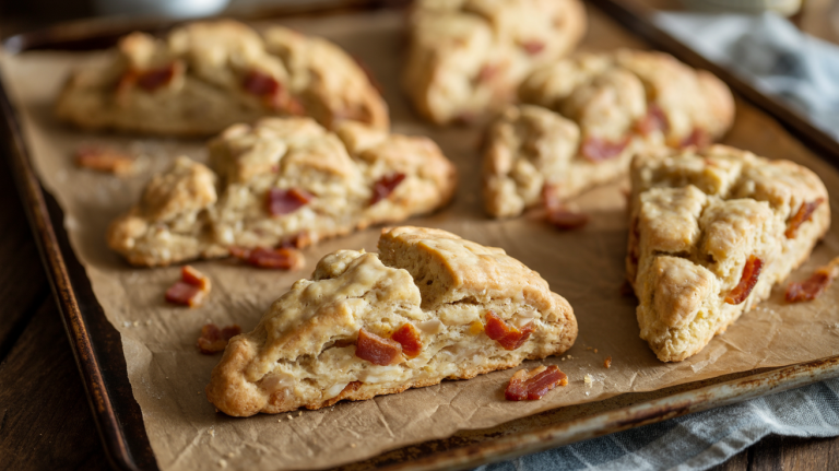 Keto Maple Bacon Almond Flour Scones