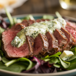 Keto Herb Butter Steak Salad with Blue Cheese