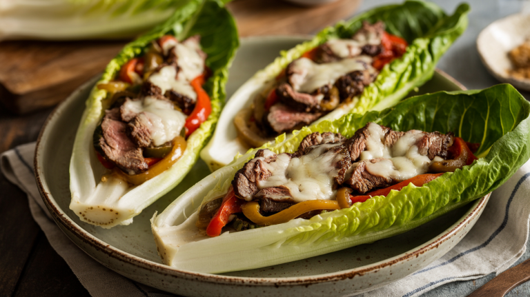 Keto Philly Cheesesteak Lettuce Boats