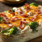Keto Bacon Ranch Chicken Broccoli Casserole