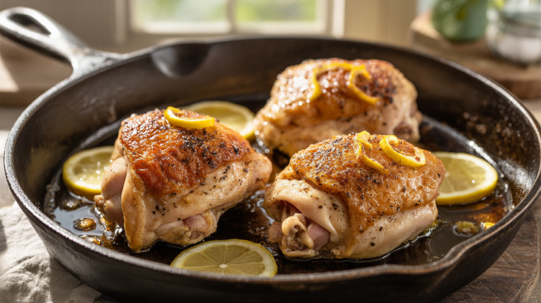 Keto Lemon Pepper Chicken Thigh Skillet (20 Minutes)