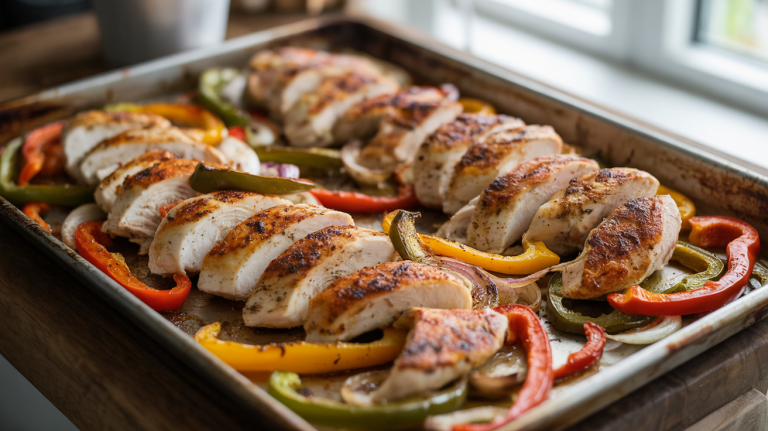Keto Sheet Pan Chicken & Peppers (Fajita-Style)