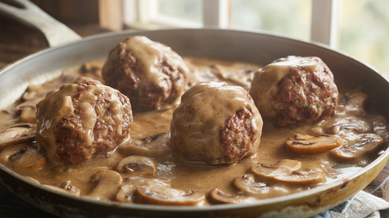 Keto Salisbury Meatballs with Mushroom Gravy