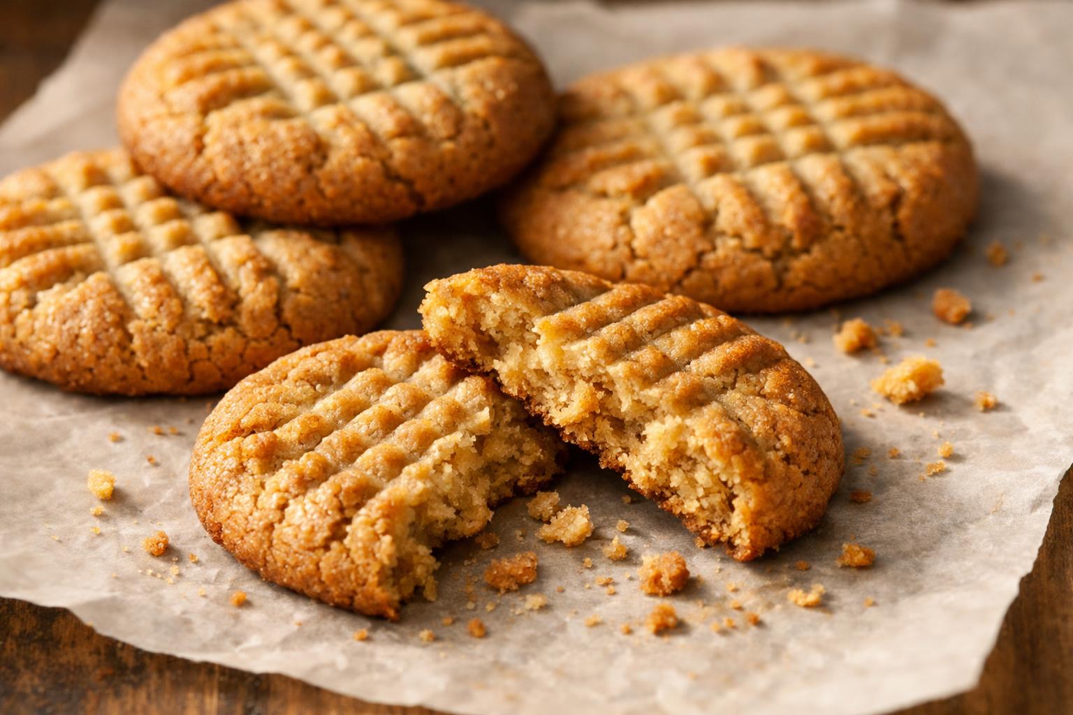 Soft, chewy flourless peanut butter cookies made with just a handful of low-carb ingredients.