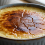 Silky baked custard with a crisp caramelized top layer.